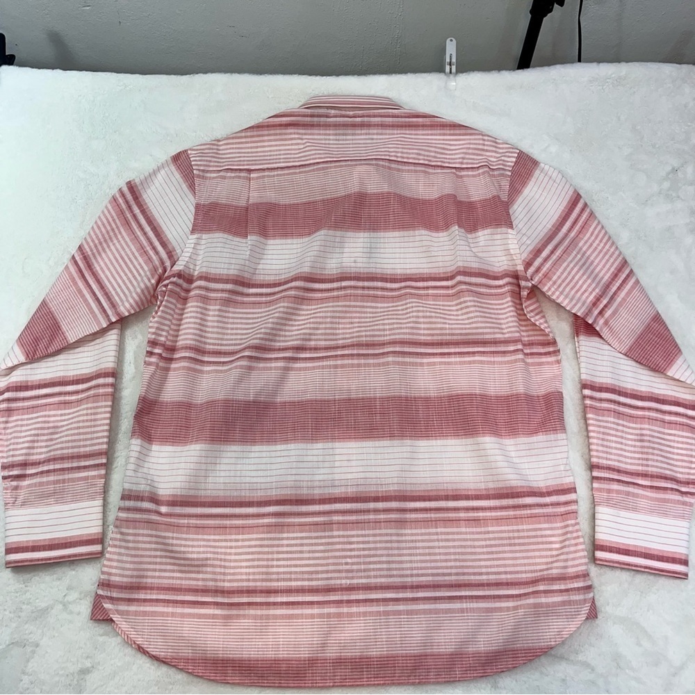 Charleston Threads Cotton Dress Shirt Mens Sz LG Pink White‎ Striped L/S Preppy - Picture 4 of 9